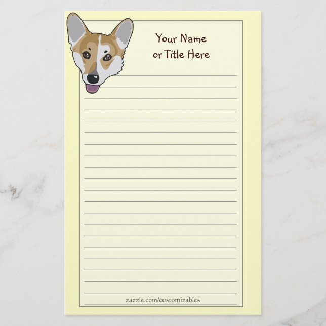 Corgi Face Stationery (Front)