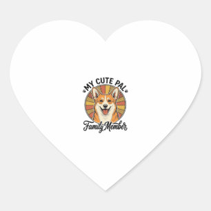 Corgi Family Shirt Vintage Pet Lover Design_1 Heart Sticker