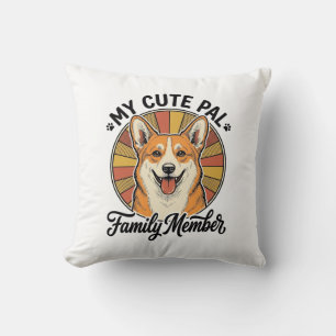 Corgi Family Shirt Vintage Pet Lover Design_1 Throw Pillow