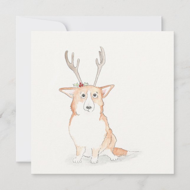 Corgi flat Christmas card (Front)