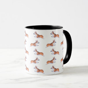 Corgi flight sumie pattern mug