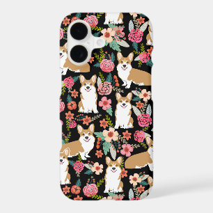 Corgi Florals iPhone case - black