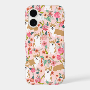 Corgi Florals iPhone case - pink