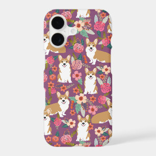 Corgi Florals iPhone case - purple