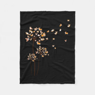 Corgi Flower Fly Dandelion Cute Dog Lover Fleece Blanket