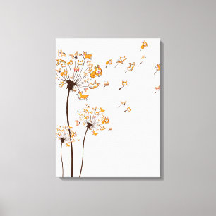 Corgi Flower Fly Dandelion Shirt Cute Dog Lover Canvas Print