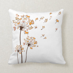 Corgi Flower Fly Dandelion Shirt Cute Dog Lover Throw Pillow