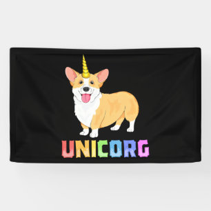 Corgi for Kids Girls Unicorg Unicorn Corgicorn Dog Banner