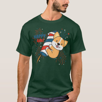 Corgi For The Fourth Of July Fireworks kids T-Shir T-Shirt