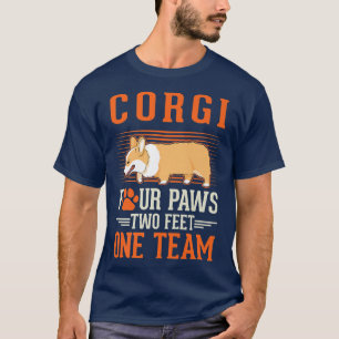 Corgi Four Paws Two Feet One Team Corgi-480 T-Shirt