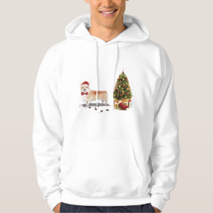 Corgi Funny Christmas Dog with Tree Hoodie