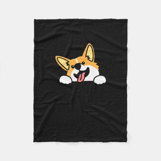 Corgi Funny Elements Of Hapness Corgi Dog Lover  Fleece Blanket (Front)