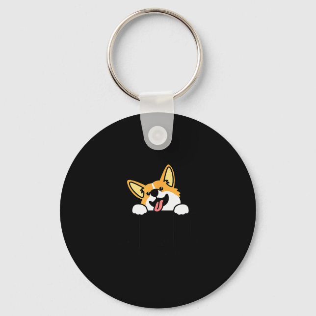Corgi Funny Elements Of Hapness Corgi Dog Lover  Keychain (Front)