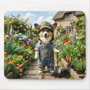 Corgi Gardener Mouse Pad