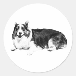Corgi Gentle Smile Classic Round Sticker