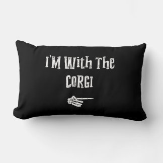 Corgi Gift | I'm With Corgi Dog Halloween Costume Lumbar Pillow