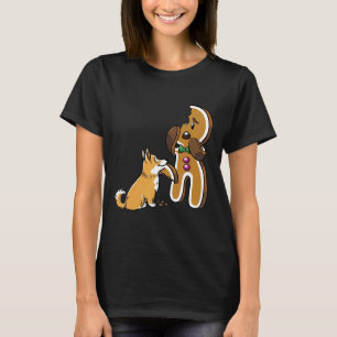 Corgi Gingerbread Man Dog Christmas T-Shirt