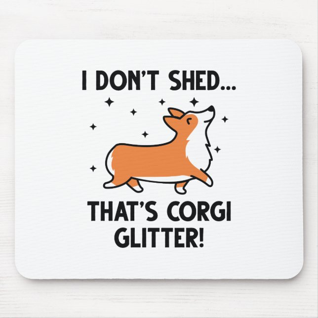 Corgi Glitter Mouse Pad (Front)