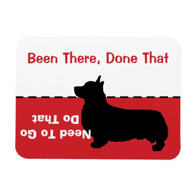 Corgi Go Potty Magnet - let dog out CUSTOMIZABLE (Horizontal)