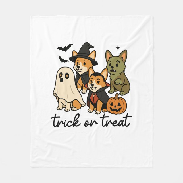 corgi halloween costume  fleece blanket (Front)