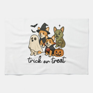 corgi halloween costume  kitchen towel