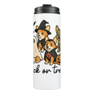corgi halloween costume thermal tumbler