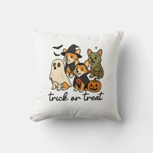 corgi halloween costume throw pillow
