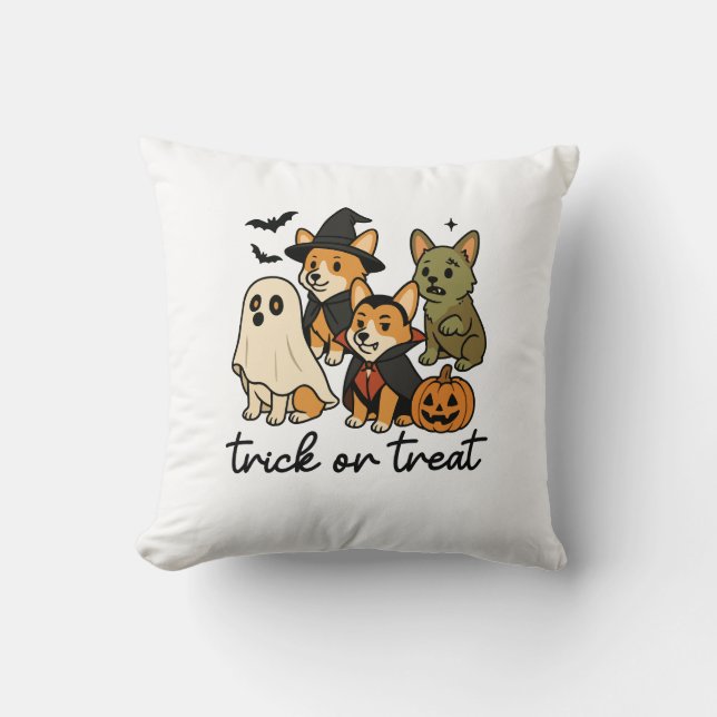 corgi halloween costume  throw pillow (Front)