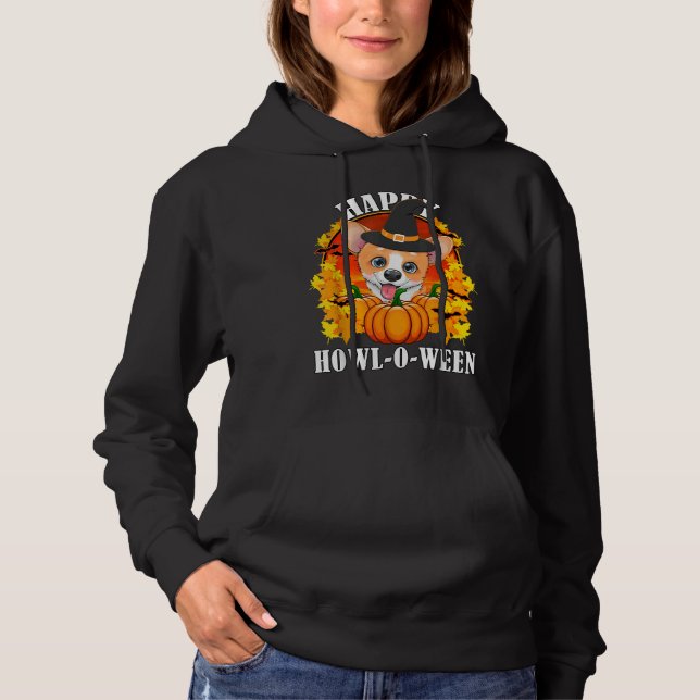 Corgi Halloween For Dogs   1240 Hoodie (Front)