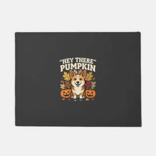 Corgi Halloween Hey There Pumpkin Design Doormat