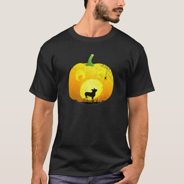 Corgi Halloween Pumpkin T-Shirt (Front)