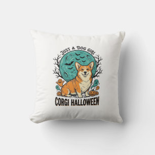 Corgi Halloween Shirt for Dog Loving Girls_1 Throw Pillow