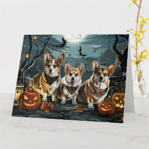 Corgi Halloween Spooky Card