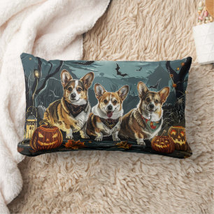 Corgi Halloween Spooky Lumbar Pillow