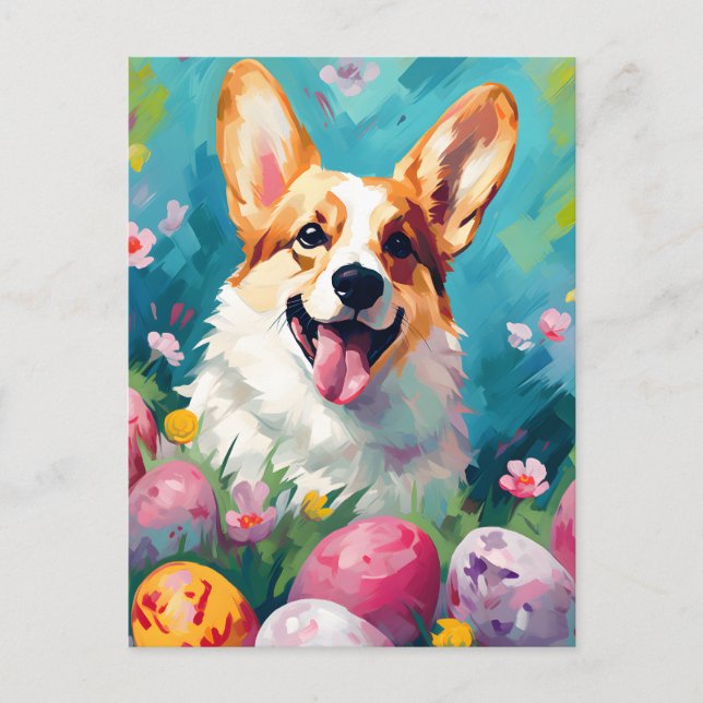 Corgi Happy Easter Postcard (Front)