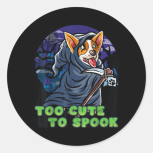 Corgi Happy Halloween Costume Grim Reaper Classic Round Sticker