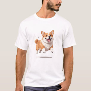 Corgi Happy Playful Fun Jumping In The Air Joyful T-Shirt