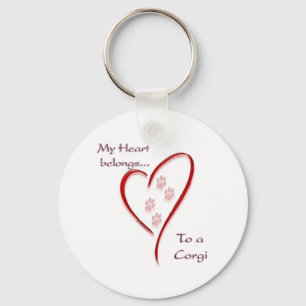 Corgi Heart Belongs Keychain