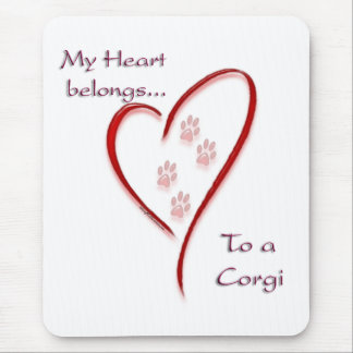 Corgi Heart Belongs Mouse Pad