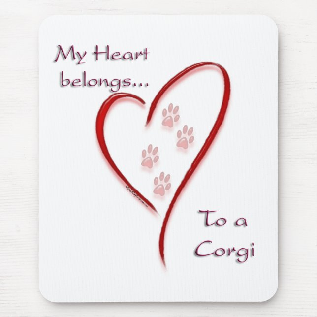 Corgi Heart Belongs Mouse Pad (Front)