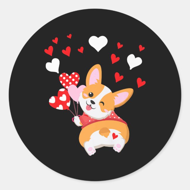 Corgi Heart ,Guess What Corgi Butt Classic Round Sticker (Front)