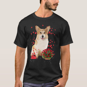 Corgi Hearts Balloons And Rose Basket Valentine's  T-Shirt