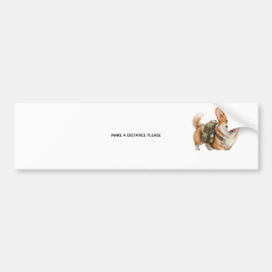 Corgi Hiking Adventure Watercolor Bumper Sticker