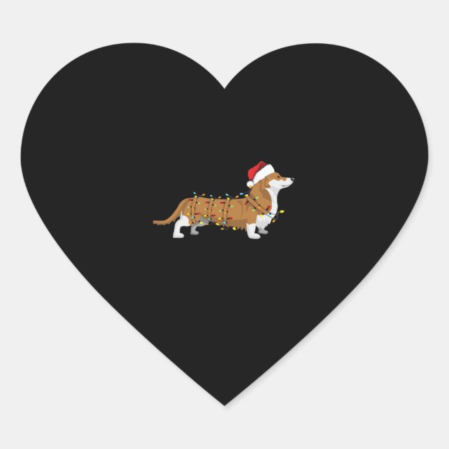 Corgi Holiday Christmas Light Essential T-Shirt Heart Sticker (Front)