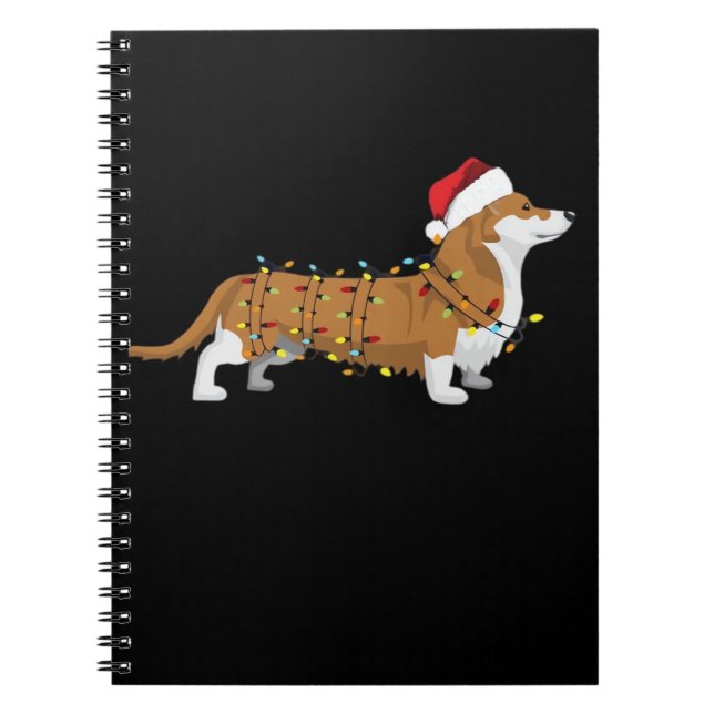 Corgi Holiday Christmas Light Essential T-Shirt Notebook (Front)