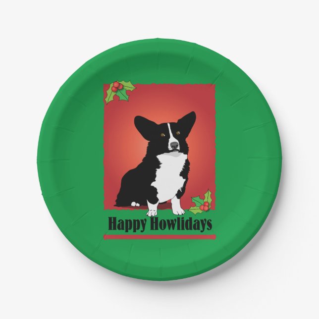 Corgi Holiday Gifts Paper Plate (Front)