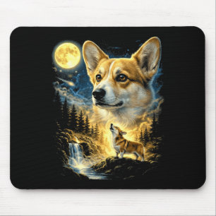 Corgi howling to the moon meme funny 90's corgi do mouse pad