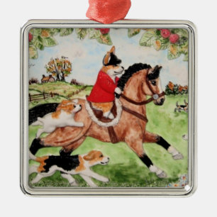 Corgi Huntsman Rides to Hounds Ornament