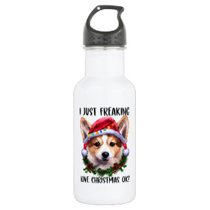 Corgi I Just Freaking Love Christmas Ok Xmas 532 Ml Water Bottle