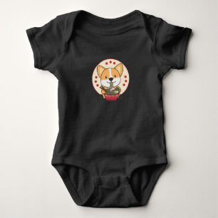 Corgi I Just Really Like Ramen Sweet Kawaii Noodle Baby Bodysuit